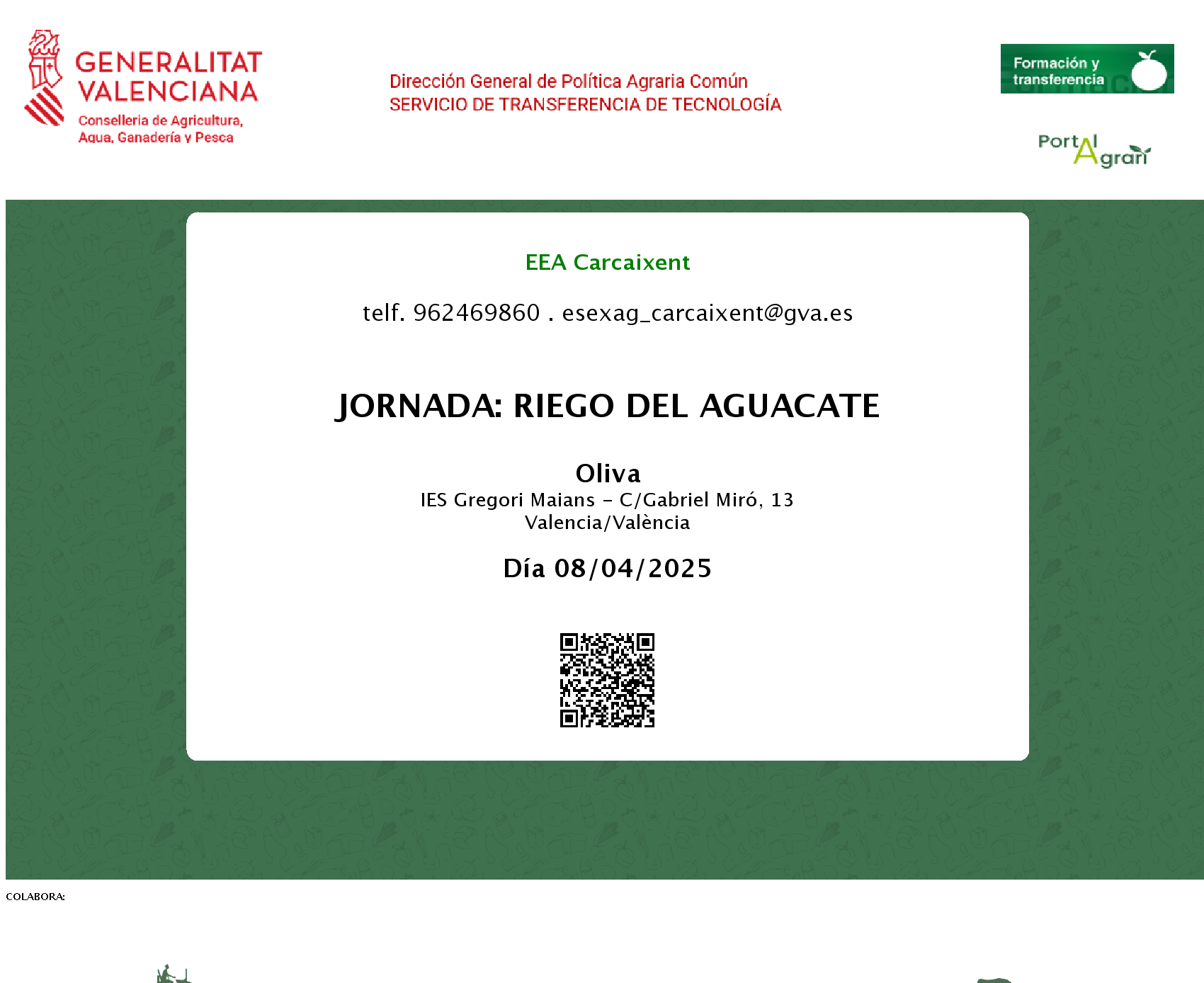 JORNADA: RIEGO DEL AGUACATE
